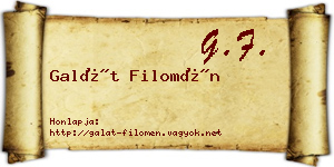 Galát Filomén névjegykártya